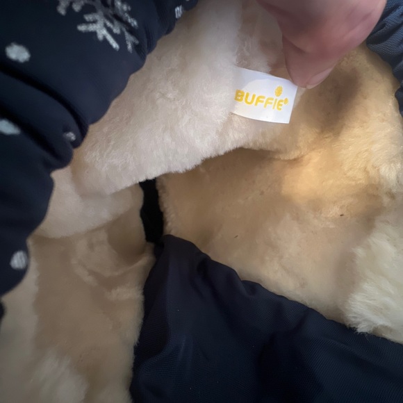 BUFFIE - Snowflake Snow Boots moon boots navy blue faux fur lining zipper 11 NEW - Picture 8 of 9